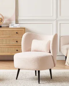 Beliani Retro Armchair OTSBY Boucle Beige