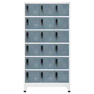 Berkfield Locker Cabinet Light Grey and Dark Grey 90x40x180 cm Steel