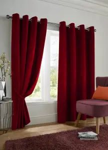 Velvet Blackout 46" x 72" Red (Ring Top Curtains)