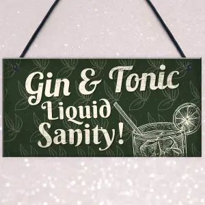 Red Ocean Gin Tonic Novelty Gin Plaque Man Cave Home Bar Kitchen Sign Wall Decor Gifts For Him Her