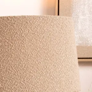 30cm Taupe Boucle Tapered Cylinder Table Lamp Shade Cream Cosy Boho Lampshades