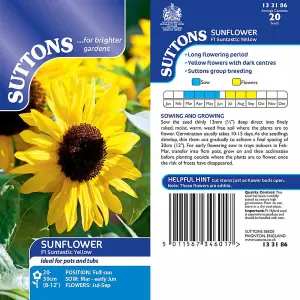 Sunflower F1 Suntastic Yellow 1 Seed Packet (20 Seeds)