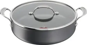 Tefal Jamie Oliver Cook's Classics Hard Anodized Shallow Pot, 30 Cm, 5.4L, Non-Stick Coating, Heat Indicator, Riveted Handle, Oven-Safe Kitchen Pan,