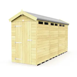 4 x 15 Feet Apex Security Shed - Single Door - Wood - L454 x W118 x H217 cm