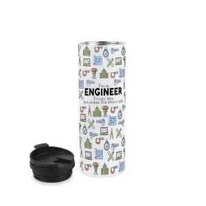 Engineer Travel Mug - Novelty Trades Gift Stainless Steel Vacuum-Sealed Double-Walled Hot/Cold Drinks Travel Flask