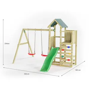 Shire Chester climbing frame with double swings silde and step ladder