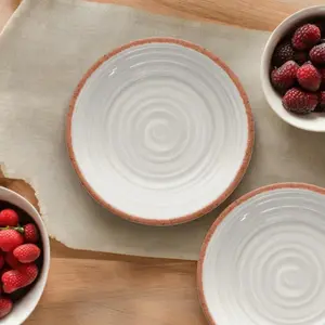 Purely Home Rustic Swirl Ivory Melamine Side Plates - Set of 5