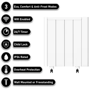 MYLEK Ceramic Panel Heater Radiator Electric with WIFI Smart APP, Programmable Digital Timer