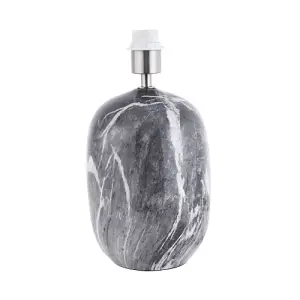 Marble Effect Ceramic Table Lamp Base with Gloss Glazing and Satin Nickel Trim