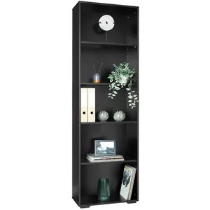 Bookshelf Lexi - Bookcase with 5 shelves - black