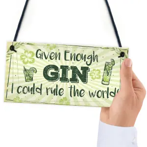 Red Ocean Funny Gin Sign Gin And Tonic Gift Man Cave Home Bar Kitchen Plaque Pub Sign FRIEND Gift