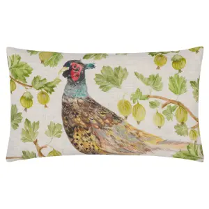 Evans Lichfield Grove Pheasant Rectangular Printed Feather Filled Cushion