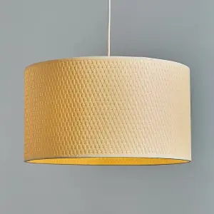 ValueLights Leno Modern Natural Ochre Woven Rope Cylinder Ceiling Pendant Table Lamp Drum Light Shade