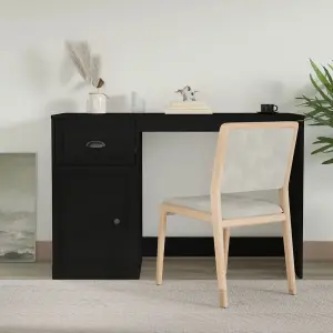 Berkfield Desk with Drawer Black 115x50x75 cm Engineered Wood