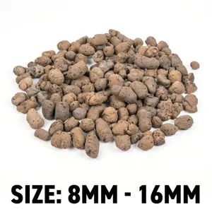 1l growing media-clay pebbles,medium size 8-16mm, pot plant topper,hydroponics,washable & reusable