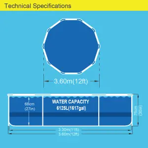 Avenli 12ft Round Steel Family Pool