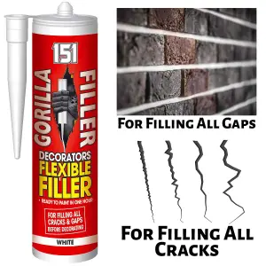 Gorilla Filler Decorators Flexible Filler Ready Mixed Wood Cracks Remover 320ml