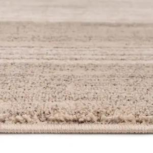 Neutral Beige Bold Geometric Soft Living Area Rug 200x290cm