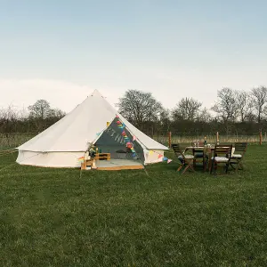 Kokoon Deluxe 6M Bell Tent 100% Cotton Canvas with Chimney fitting & Zipped PVC Groundsheet.