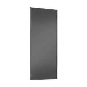 Spacepro Full panel Matt Graphite frame Single panel Sliding wardrobe door, (H) 2220mm x (W) 914mm