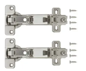 Nickel-plated Metal Concealed hinge (L)35mm, Pack of 2