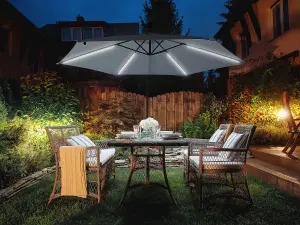 Cantilever Garden Parasol with LED Lights 2.85 m Grey CORVAL