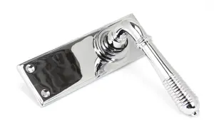 From The Anvil Polished Chrome Reeded Lever Latch Set