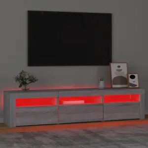 Berkfield TV Cabinet with LED Lights Grey Sonoma 180x35x40 cm