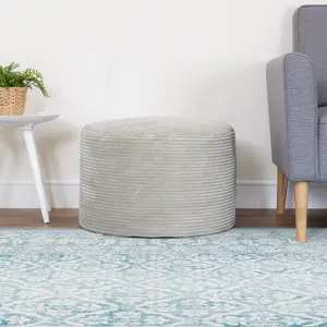 icon Frankie Corduroy Bean Bag Pouffe Grey Large Cord Footstools