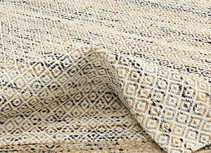 Rene Rectangular Shaped Hand Woven Rug - Jute - L200 x W140 x H1 cm - Beige