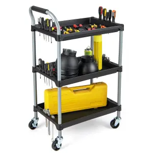 Costway 3 Layer Detailing Tool Cart 102cm Utility Cart Tool Mobile Rolling Cart