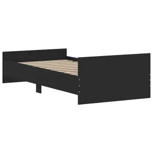 Berkfield Bed Frame Black 90x200 cm Engineered Wood