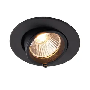 Luminosa Axial CCT 10.5W Round Recessed Downlight Matt Black Paint