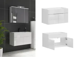 800 Vanity Sink Unit Countertop Wall Floor Bathroom Cabinet White Gloss Spice