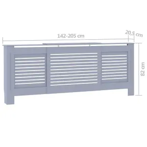 Berkfield MDF Radiator Cover Grey 205 cm