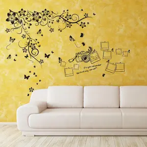 Walplus Combo AdultCOM - Walplus New Huge Butterfly Vine Wall Sticker - Photo Frame