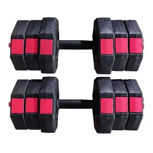 SunDaze Barbell Dumbbell Set 30kg Weight Plates Kit Fitness Gym