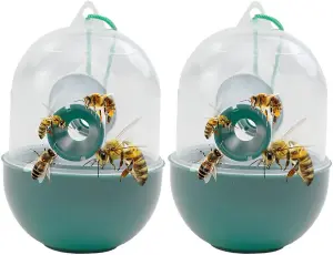 Ram 2 X Hanging Wasp Traps Honey Making Bee Houses Hornets Bee Trap Killer Insect Catcher Garden Lawn