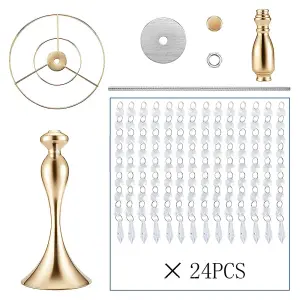 Elegant Golden Metal Wedding Table Centerpiece: Perfect for Candlestick or Flower Vases, Assembly Required