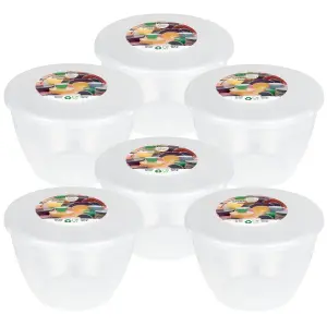 Just Pudding Basins Clear 1 Pint Steaming Pudding Basin with Lid - 1pt - 6pk