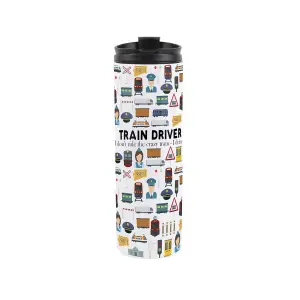 Train Driver Travel Mug - Novelty Train Operator Gift - Stainless Steel Vacuum-Sealed Double-Walled Hot/Cold Drinks Travel Flask