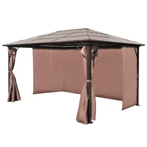 Berkfield Gazebo with Curtain Brown Aluminium 400 x 300 cm