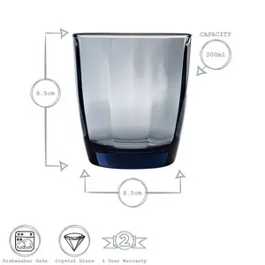 Pulsar Water Glasses - 300ml Blue / 24