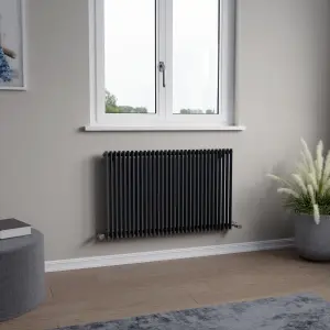 Agadon Aurora Designer Radiator 600 x 960 mm Anthracite - 3041 BTU - 10 Years Guarantee