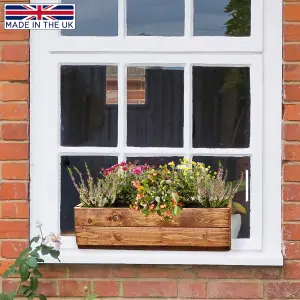 Set of 2 HORTICO™ Wooden Planter, 51cm Long Window Box, Garden Trough Planter, Outdoor Plant Pot Made in the UK H16 L51 W18 cm, 8L