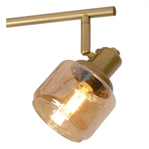 Lucide Bjorn Classic Ceiling Spotlight Bar - 4xE14 - Matt Gold, Brass