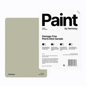 Hemway Chalk Paint Matt A5 Sample, Olive Green, Peel & Stick Swatch For Interior Walls Wood