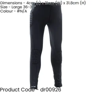 ADULT 36-38 Inch Padded Goal-Keeping Baselayer Trousers - EVA Hip & Leg Bottoms