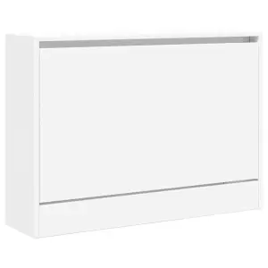 Shoe Cabinet White 80x21x57 cm Engineered Wood