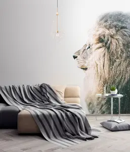 Lion in Snow Digital Mural 400cm x 270cm